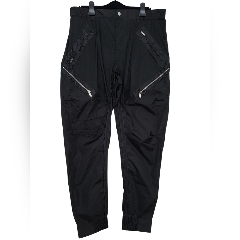🇨🇦 NWOT DSQUARED2 🍁 Zippered Nylon Tuxedo Casual Pants - Black, US 40